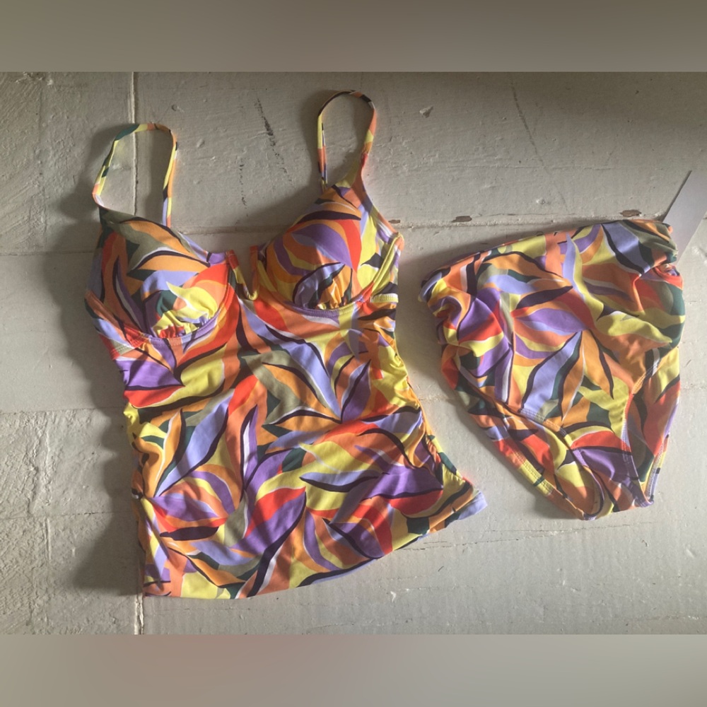 Anne cole bright tankini swim size s xs